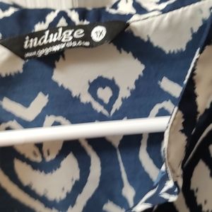 Blue and white shirt dress